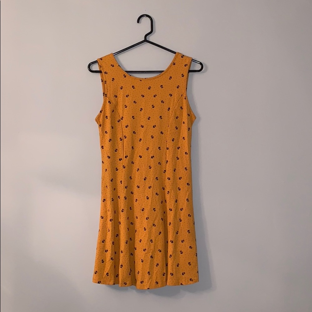 Short Length Mustard/Black Dress